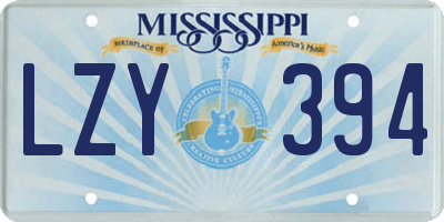 MS license plate LZY394