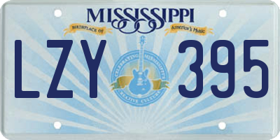 MS license plate LZY395