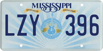 MS license plate LZY396