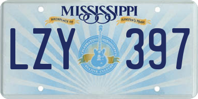 MS license plate LZY397