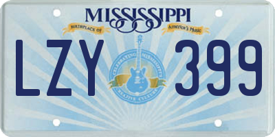 MS license plate LZY399