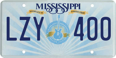MS license plate LZY400