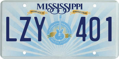 MS license plate LZY401