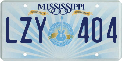 MS license plate LZY404