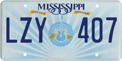 MS license plate LZY407