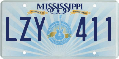 MS license plate LZY411