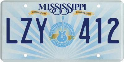 MS license plate LZY412
