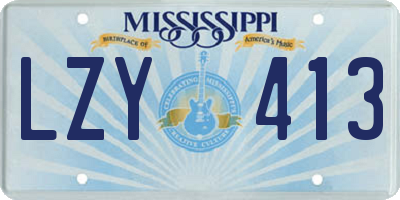 MS license plate LZY413