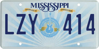 MS license plate LZY414