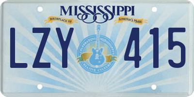 MS license plate LZY415