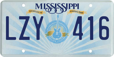 MS license plate LZY416