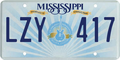 MS license plate LZY417