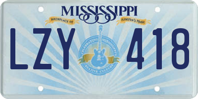 MS license plate LZY418
