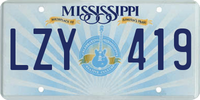MS license plate LZY419