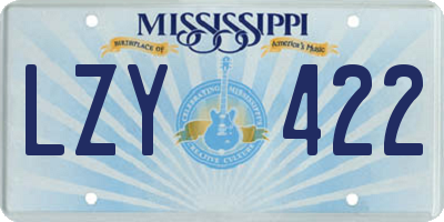 MS license plate LZY422