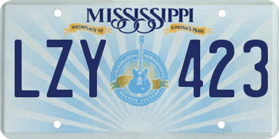 MS license plate LZY423