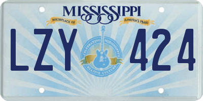 MS license plate LZY424