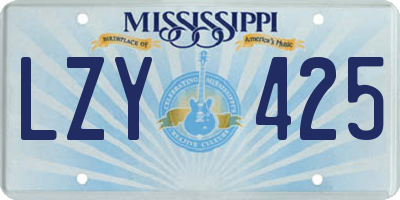 MS license plate LZY425