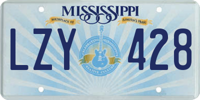 MS license plate LZY428
