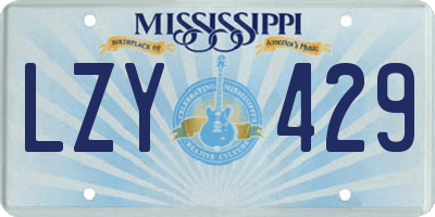 MS license plate LZY429
