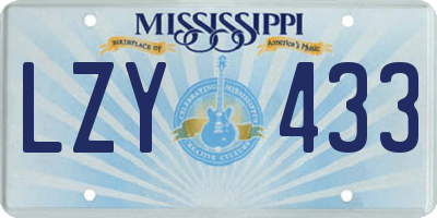 MS license plate LZY433