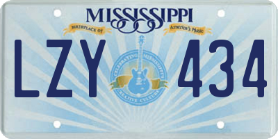 MS license plate LZY434