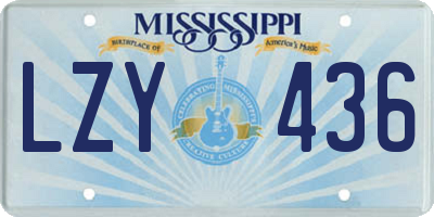 MS license plate LZY436