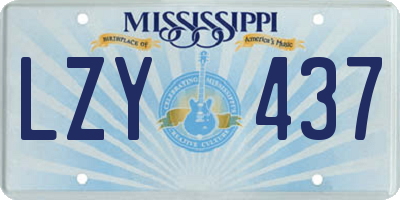 MS license plate LZY437