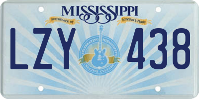 MS license plate LZY438