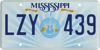 MS license plate LZY439