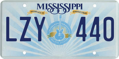 MS license plate LZY440