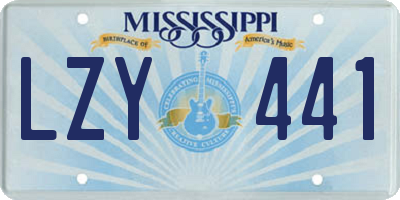 MS license plate LZY441