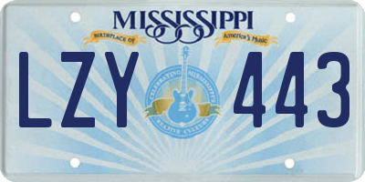 MS license plate LZY443