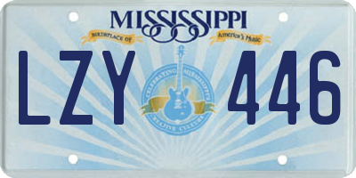 MS license plate LZY446