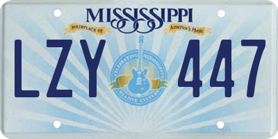 MS license plate LZY447