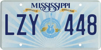 MS license plate LZY448