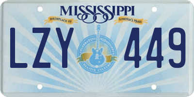 MS license plate LZY449