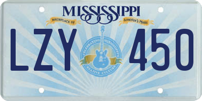 MS license plate LZY450