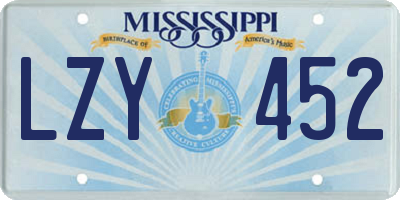 MS license plate LZY452