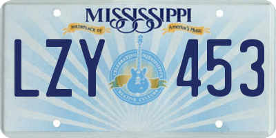 MS license plate LZY453