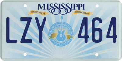 MS license plate LZY464