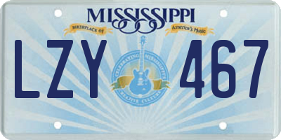 MS license plate LZY467