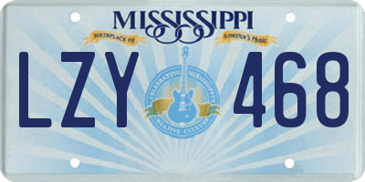 MS license plate LZY468