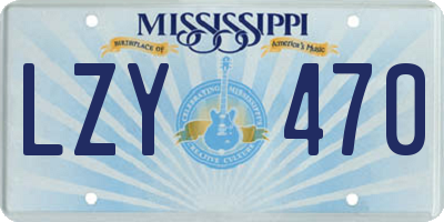 MS license plate LZY470