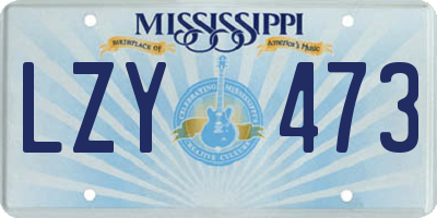 MS license plate LZY473