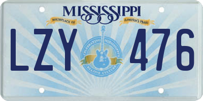 MS license plate LZY476