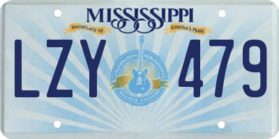 MS license plate LZY479