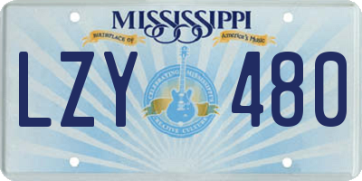 MS license plate LZY480