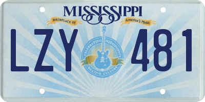 MS license plate LZY481
