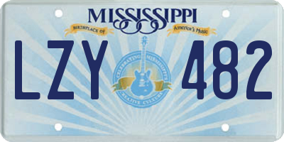 MS license plate LZY482